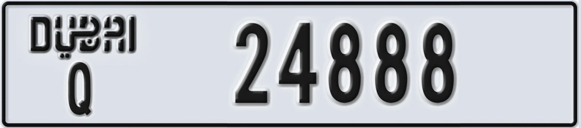 UAE License Plate Dubai Q 24888
