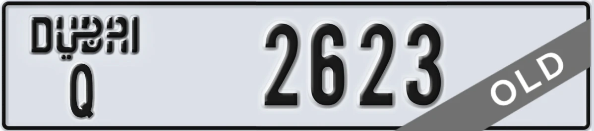 UAE License Plate Dubai Q 2623
