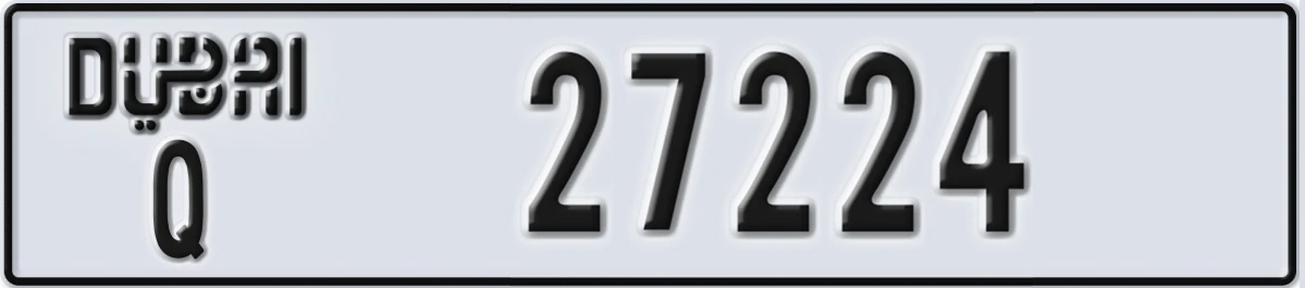 UAE License Plate Dubai Q 27224