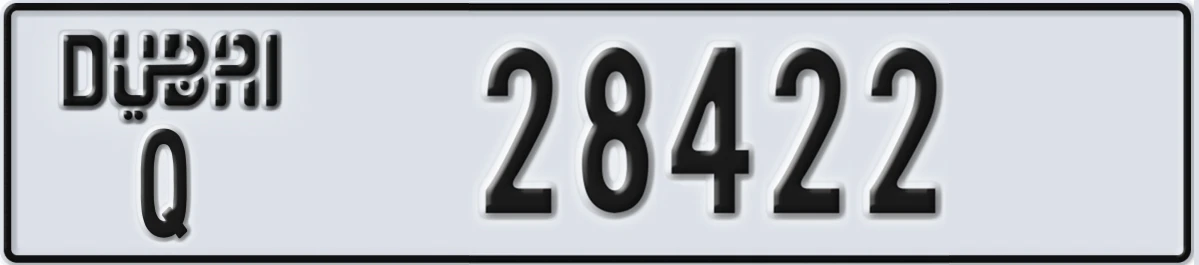UAE License Plate Dubai Q 28422