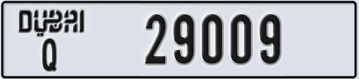 UAE License Plate Dubai Q 29009