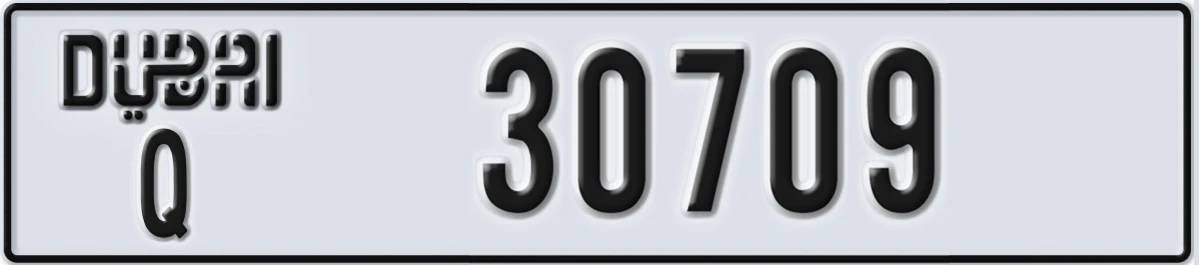 UAE License Plate Dubai Q 30709