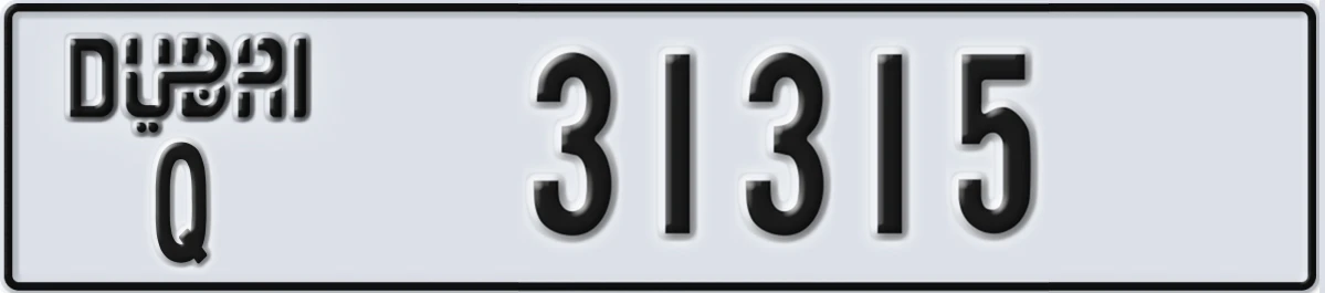 UAE License Plate Dubai Q 31315