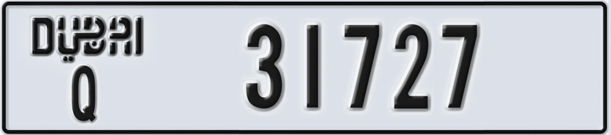 UAE License Plate Dubai Q 31727