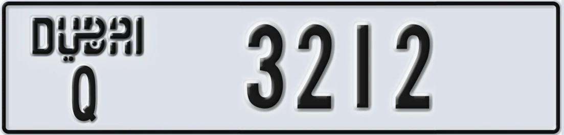 UAE License Plate Dubai Q 3212X