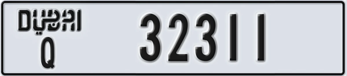 UAE License Plate Dubai Q 32311