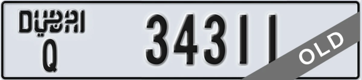 UAE License Plate Dubai Q 34311