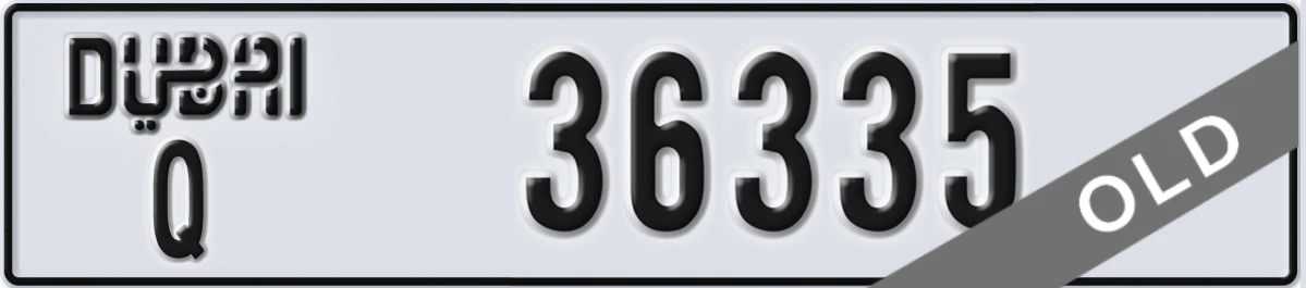 UAE License Plate Dubai Q 36335