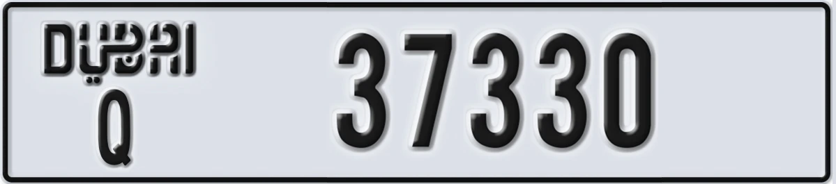 UAE License Plate Dubai Q 37330