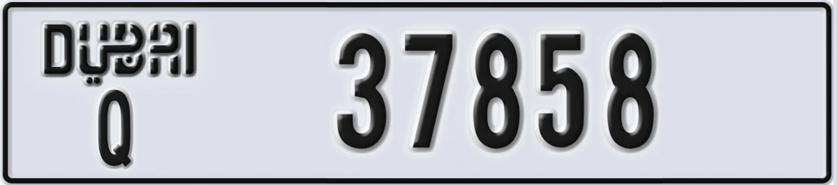 UAE License Plate Dubai Q 37858