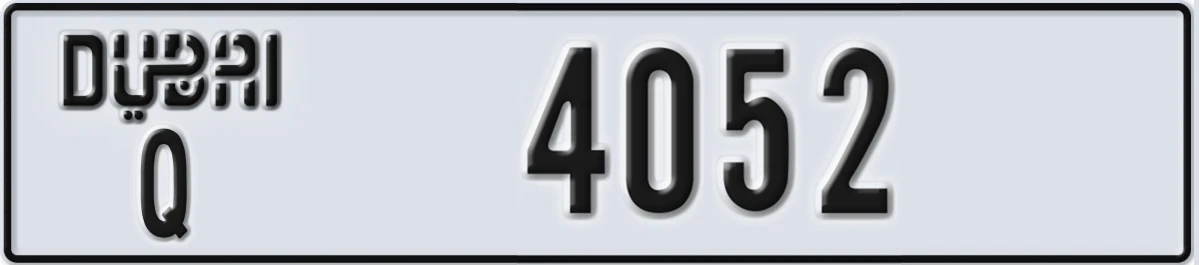 UAE License Plate Dubai Q 4052