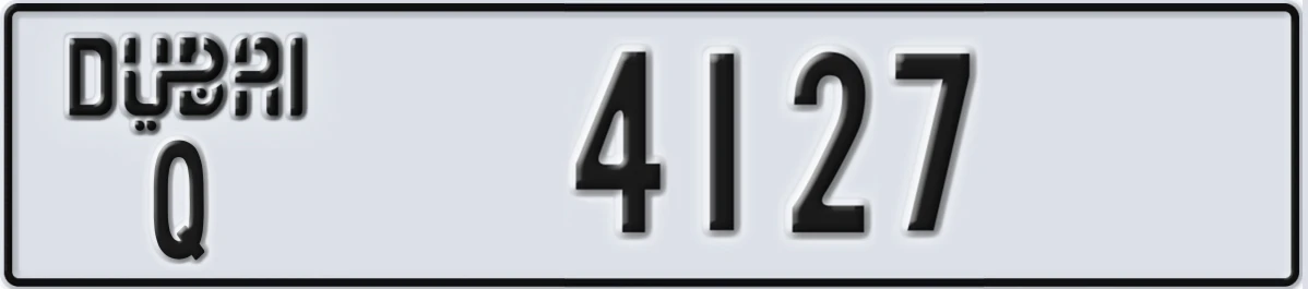 UAE License Plate Dubai Q 4127