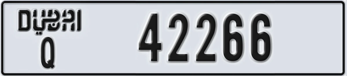 UAE License Plate Dubai Q 42266