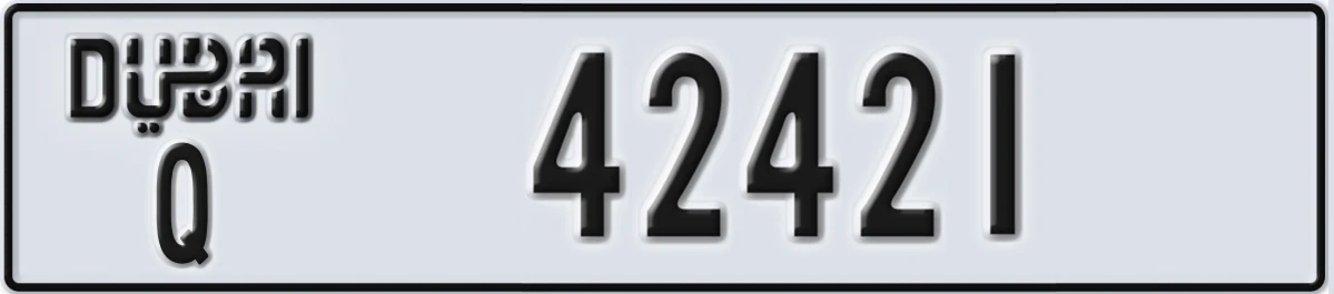 UAE License Plate Dubai Q 42421