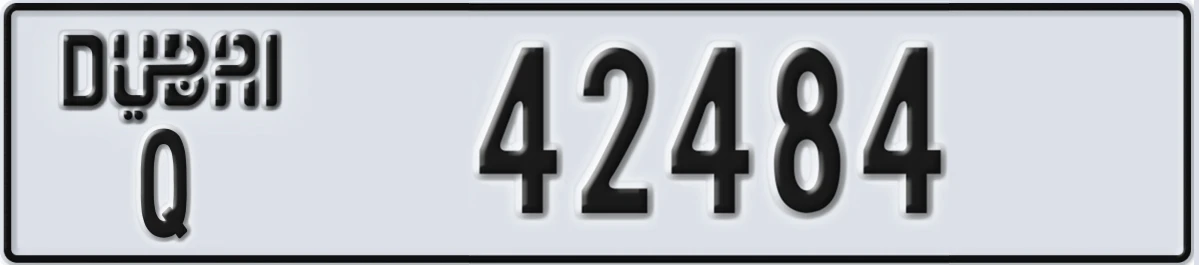 UAE License Plate Dubai Q 42484