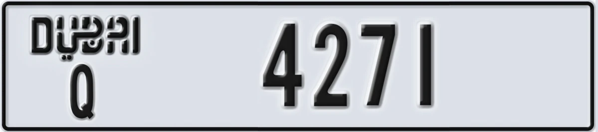 UAE License Plate Dubai Q 4271