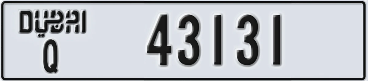 UAE License Plate Dubai Q 43131
