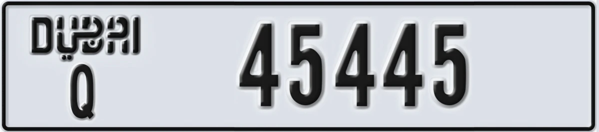 UAE License Plate Dubai Q 45445