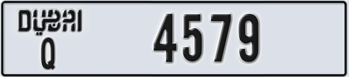 UAE License Plate Dubai Q 4579