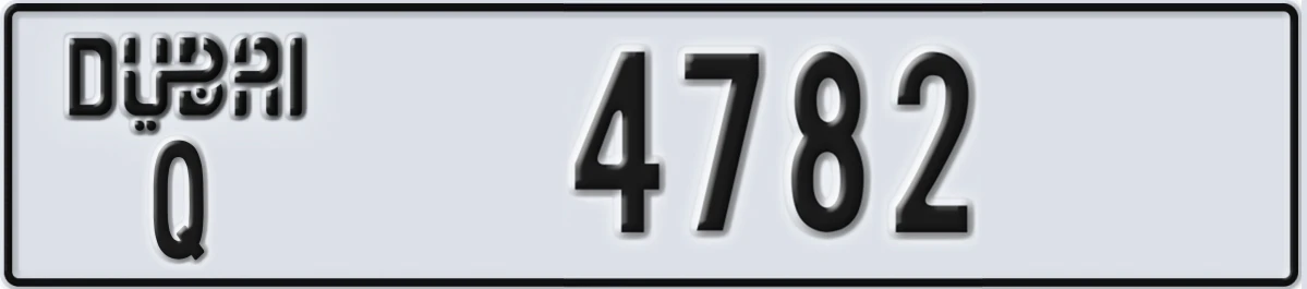 UAE License Plate Dubai Q 4782