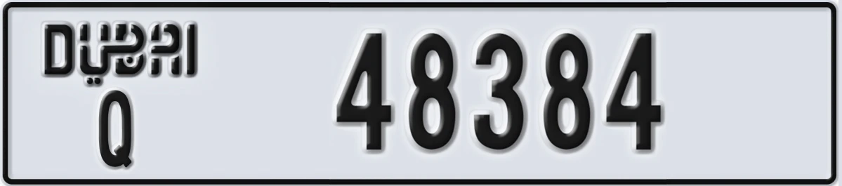 UAE License Plate Dubai Q 48384