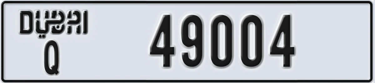 UAE License Plate Dubai Q 49004