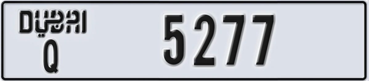 UAE License Plate Dubai Q 5277