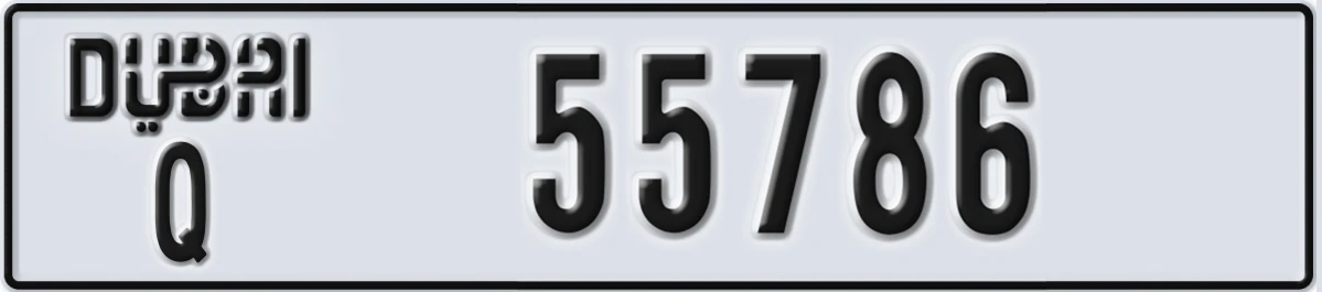 UAE License Plate Dubai Q 55786