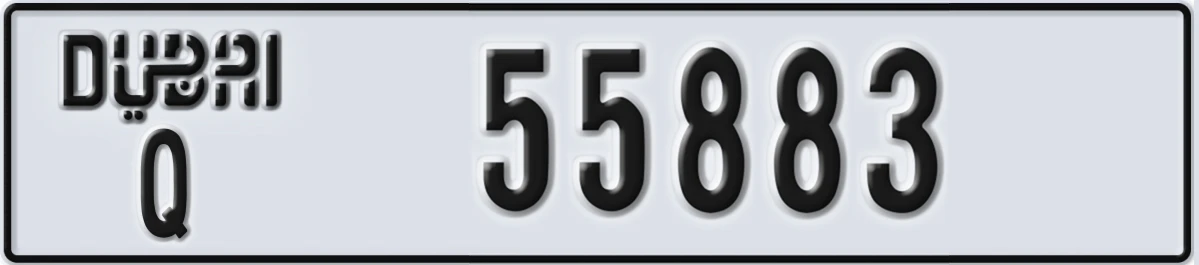 UAE License Plate Dubai Q 55883
