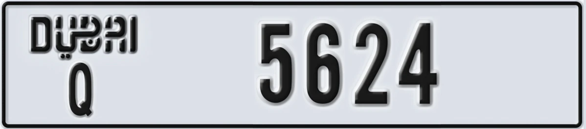 UAE License Plate Dubai Q 5624