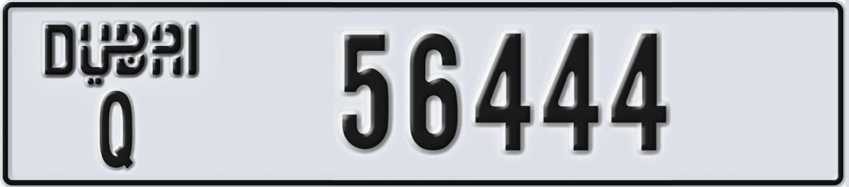 UAE License Plate Dubai Q 56444