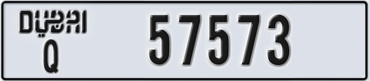 UAE License Plate Dubai Q 57573