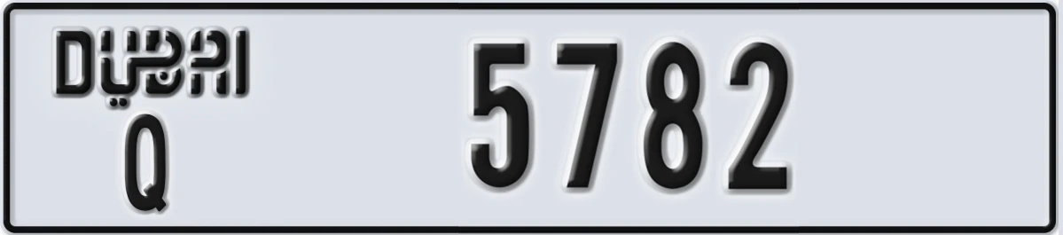 UAE License Plate Dubai Q 5782