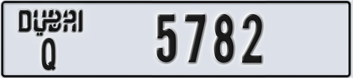 UAE License Plate Dubai Q 5782