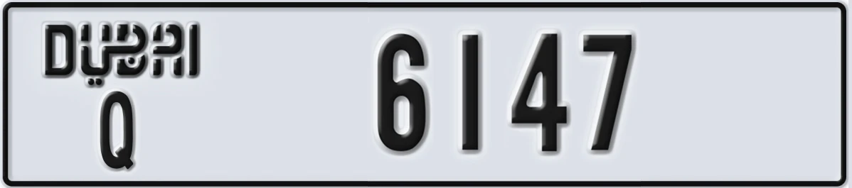 UAE License Plate Dubai Q 6147