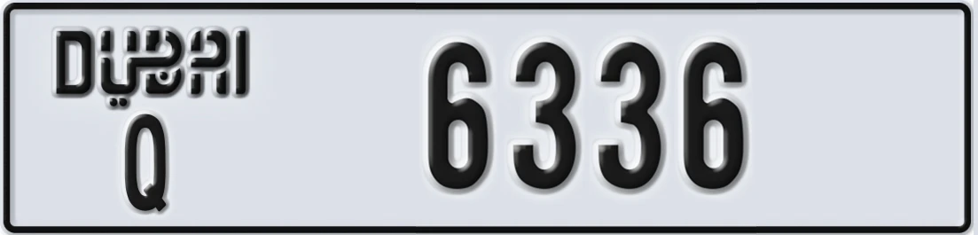 UAE License Plate Dubai Q 63X36