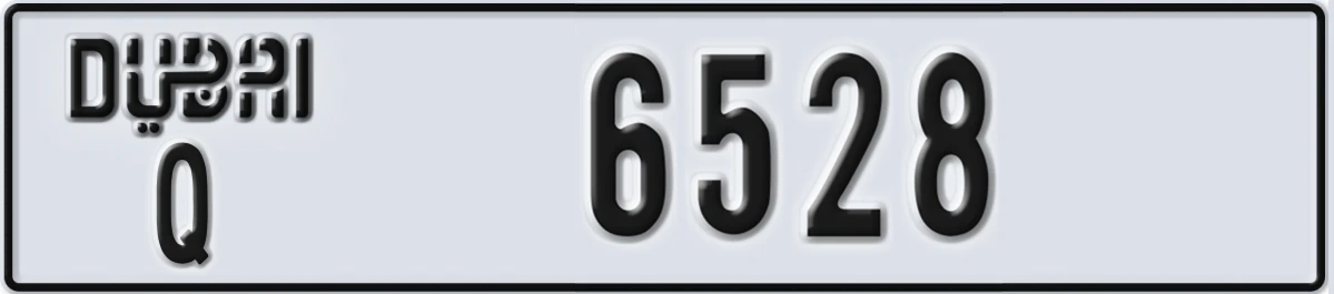 UAE License Plate Dubai Q 6528