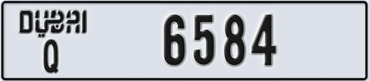UAE License Plate Dubai Q 6584