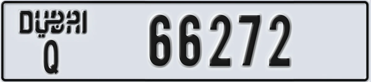 UAE License Plate Dubai Q 66272