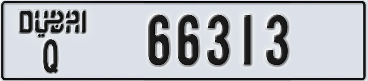 UAE License Plate Dubai Q 66313