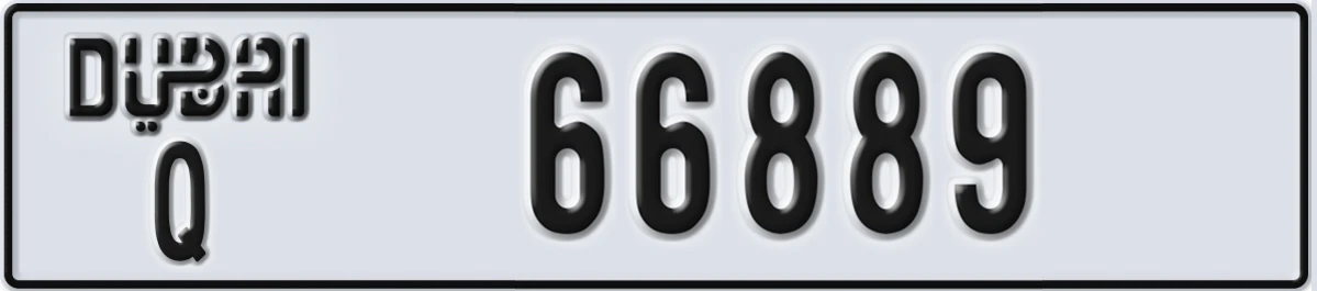 UAE License Plate Dubai Q 66889