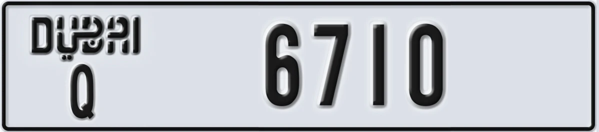 UAE License Plate Dubai Q 6710