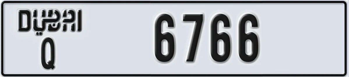 UAE License Plate Dubai Q 6766