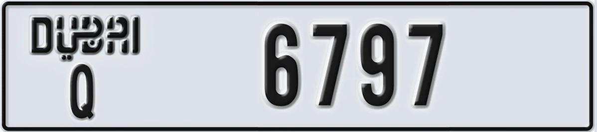 UAE License Plate Dubai Q 6797