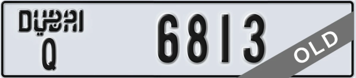 UAE License Plate Dubai Q 6813