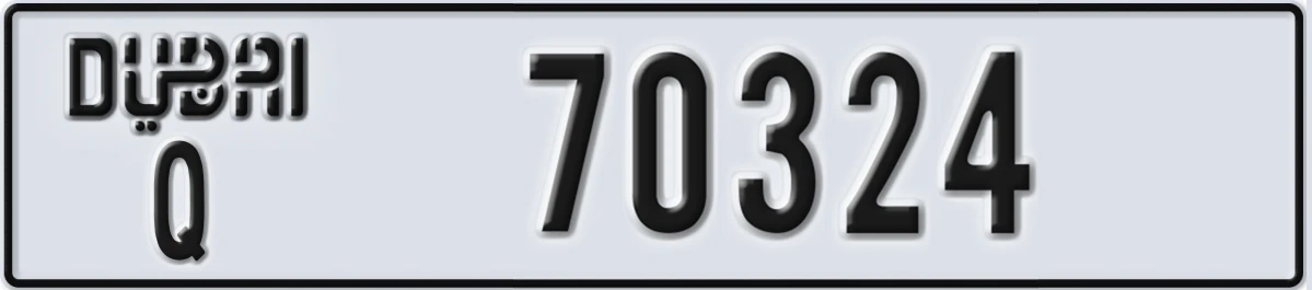 UAE License Plate Dubai Q 70324