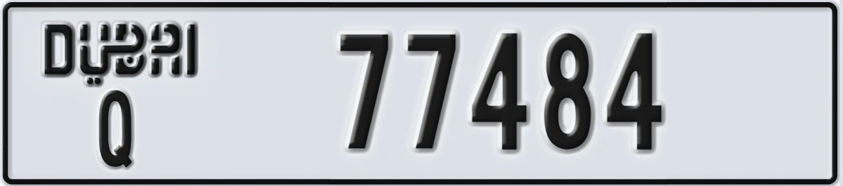 UAE License Plate Dubai Q 77484