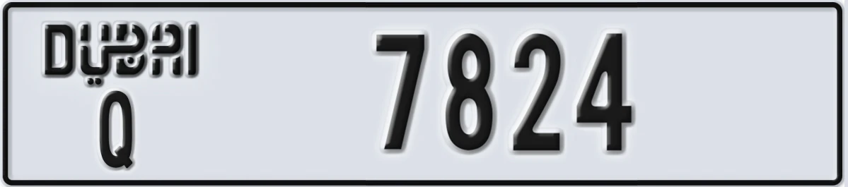 UAE License Plate Dubai Q 7824