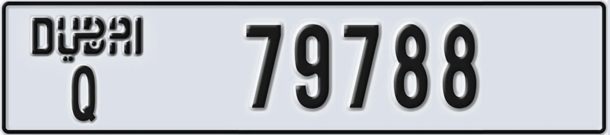 UAE License Plate Dubai Q 79788