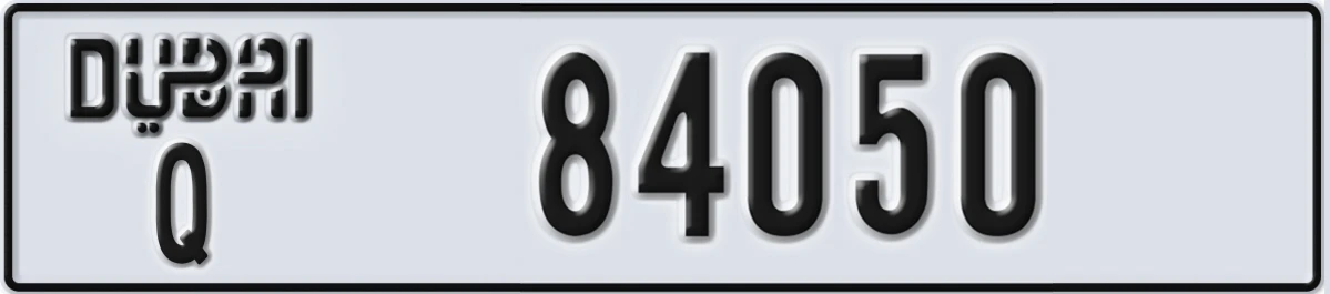 UAE License Plate Dubai Q 84050